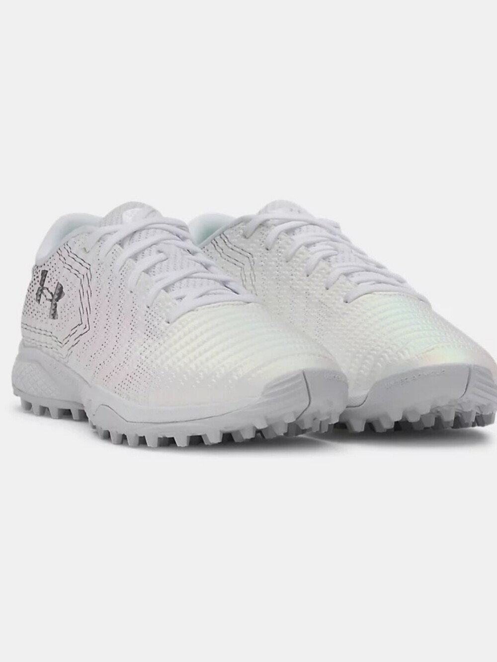 Under Armour Blur Pro Turf Lacrosse Cleat White/Metallic Silver Unisex M10.5 W12